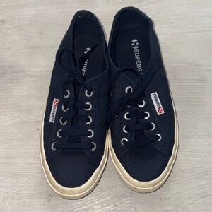 Superga Dark Blue Canvas Sneakers Size 6
